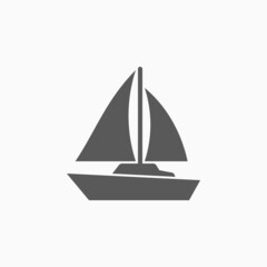 sailboat icon, vehicle vector, transport illustration