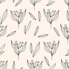 seamless patterns in floral style on a light background.Vector illustration