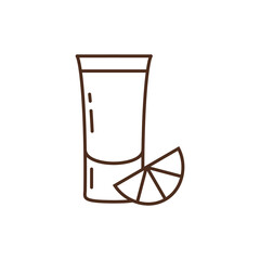 Vector icon shot for strong alcohol. Glass for vodka isolated on white background. Vector illustration.