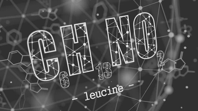 Formula of leucine. Concept of medicine and pharmacy