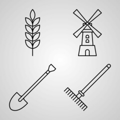 Autumn Symbol Collection On White background Autumn Outline Icons