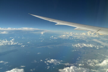 Fototapeta na wymiar The view from an airplane in Japan