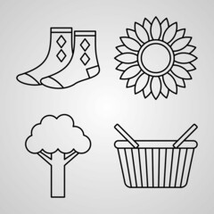 Autumn Line Icon Set Collection of Vector Symbol in Trendy Outline Style