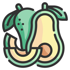 avocado line icon