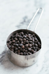One cup of black chickpeas (ceci neri), a special chickpea variety from Italy