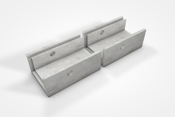 Prefabricated concrete building materials, cining block used for construction, illustrated 3d