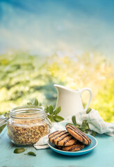 Granola and cookies, healthy eating, wellbeing, healthy lifestyle, breakfast in the morning