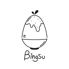 Bingsu is Korean dessert. Bingsu logo design. Bingsu icon vector.