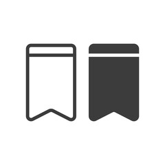 Set of two bookmark icons on white background