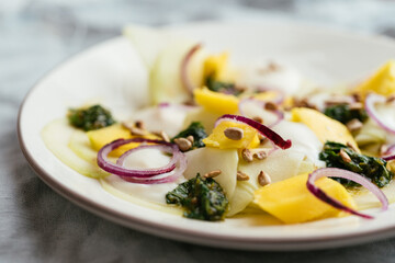 Marinated Kohlrabi and Mango Salad