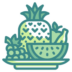 fruits blue line icon