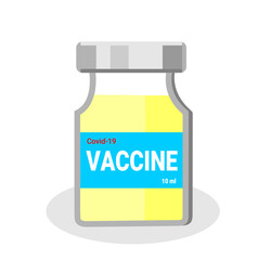 This illustration image is the shape of a Covid-19 vaccine bottle. This bottle is used for vaccination containers to make it easier to use. This picture is very suitable for the field of health, etc