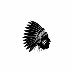 American Native Chief Head Indian Logo Design Inspiration