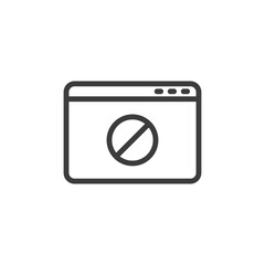 Web browser page with error icon and white background