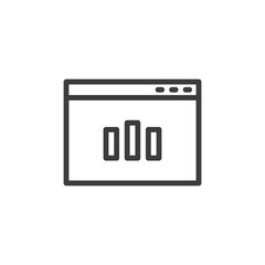 Web page with graph icon on white background.
