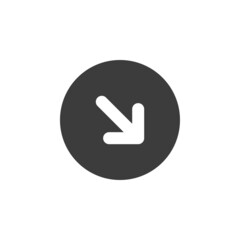 Left down arrow icon with white background. Navigation arrow icon concept.