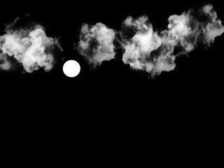 Naklejka na ściany i meble Full moon with clouds at midnight 