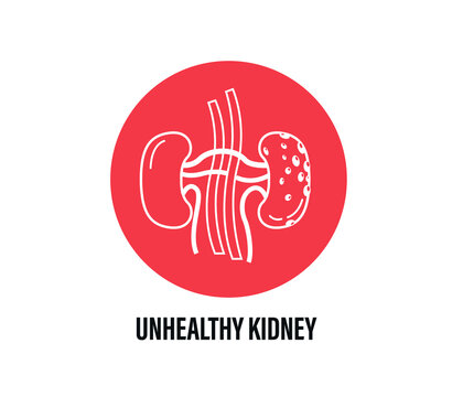 unhealthy kidney vector. World kidney day concept. Design for posters, web banners.