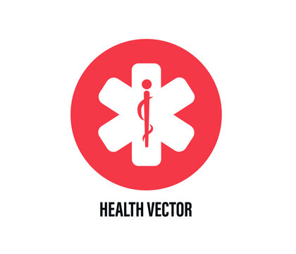 Medicine and healthcare concept. Snake symbol for emblem or medicine. Flat design. Vector illustration