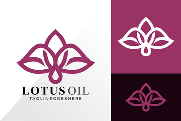 Flower Lotus Oil Logo Design, Abstract Logos Designs Concept for Template