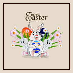 Happy easter day creative illustration and background