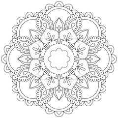 Leaf Flower Petal Coloring Mandala Art Simple Graphic Shape Vector Floral Oriental Outline Vintage Decorative Elements Pattern Illustration Islam Arabic Indian Turkish Mystic Religion Morals Lotus