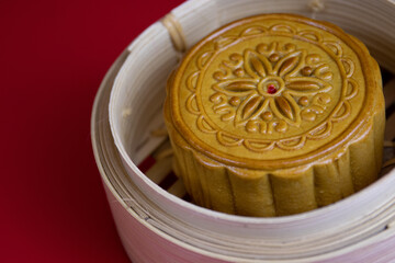 Close up Chinese Moon Cake for celebration Mid-Autumn Festival
