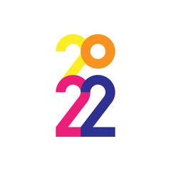 Original Inscription for new year 2022. Flat Vector Illustration EPS10.