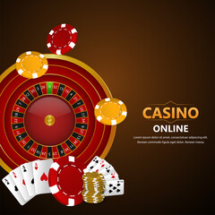 Realistic illustration of casino gambling game and background