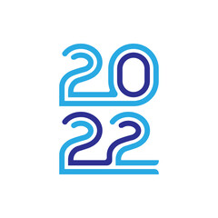 Original Inscription for new year 2022. Flat Vector Illustration EPS10.