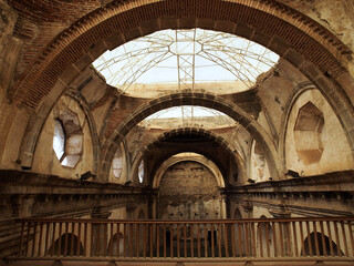 Antigua, Guatemala - 01.05.2021: Interior of an old church in Antigua, Guatemala under reconstruction