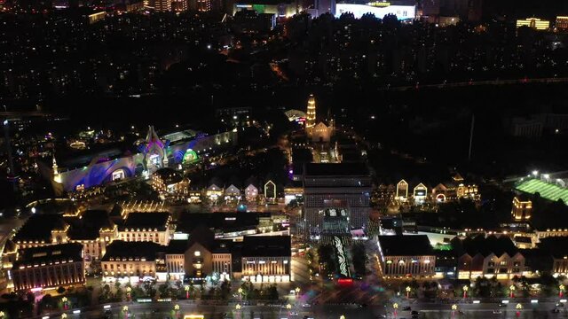 aerial view of city skyline of kunming 