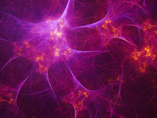 Abstract fractal art background which could suggest a neural network, or the nervous system, or other themes of connectivity and biology.