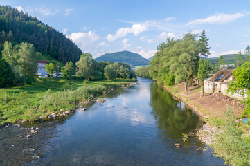 Fototapeta na wymiar River Kysuca near Zylina, Slovakia.