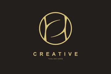 Branch Tree Circle Monogram Logo Design