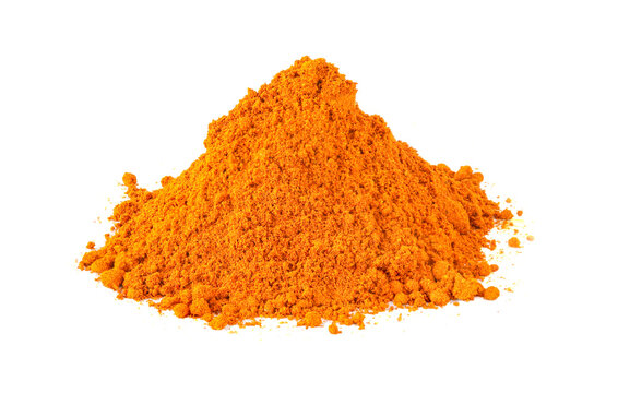 turmeric powder isolated on a white background