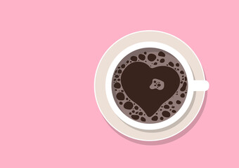 Coffee vector. free space for text. Valentine coffee.