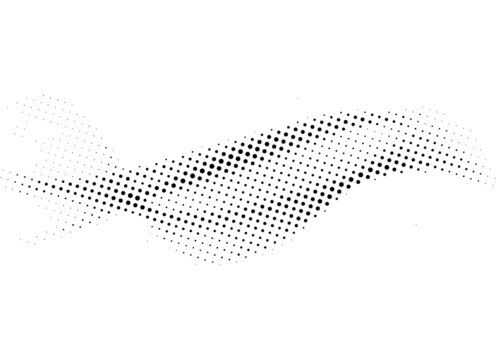 Abstract halftone wave background. Modern gradient halftone pattern vector illustration. Black and white Halftone dot art. 