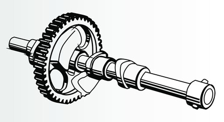 Vector engraved style illustration for posters, decoration. Hand drawn sketch set of auto or car service elements isolated on white background. Detailed vintage etching drawing.