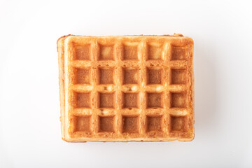 Soft Belgian waffles on a white background.