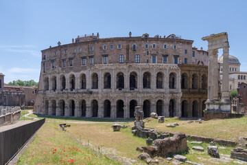 Obraz na płótnie Canvas Theatre of Marcellus and Temple of Apollo, Rome, Italy