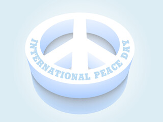 3d Symbol of peace. International Peace Day