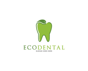 Nature Dental Leaf Logo Vector Icon Illustration