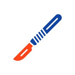 Surgical tools for operations scalpel glyph icon