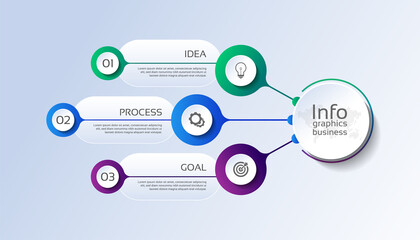 Presentation business infographic template with 3 step