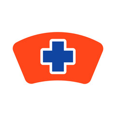 Nurse hat vector glyph icon. Medical sign