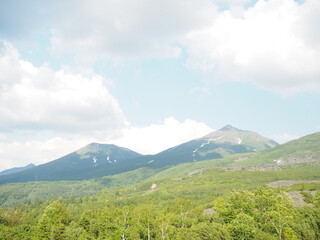 十勝岳望岳台からの美しい山の風景