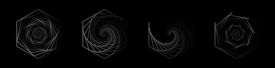 A set of impossible shapes. Optical illusion. Abstract shapes. Minimal geometric logo. Vector illustration EPS 10 - obrazy, fototapety, plakaty