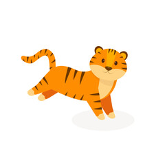 Fototapeta na wymiar This is a cute tiger isolated on a white background.