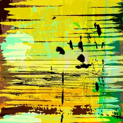 Poster abstract background composition, with lines, paint strokes and splashes © Kirsten Hinte